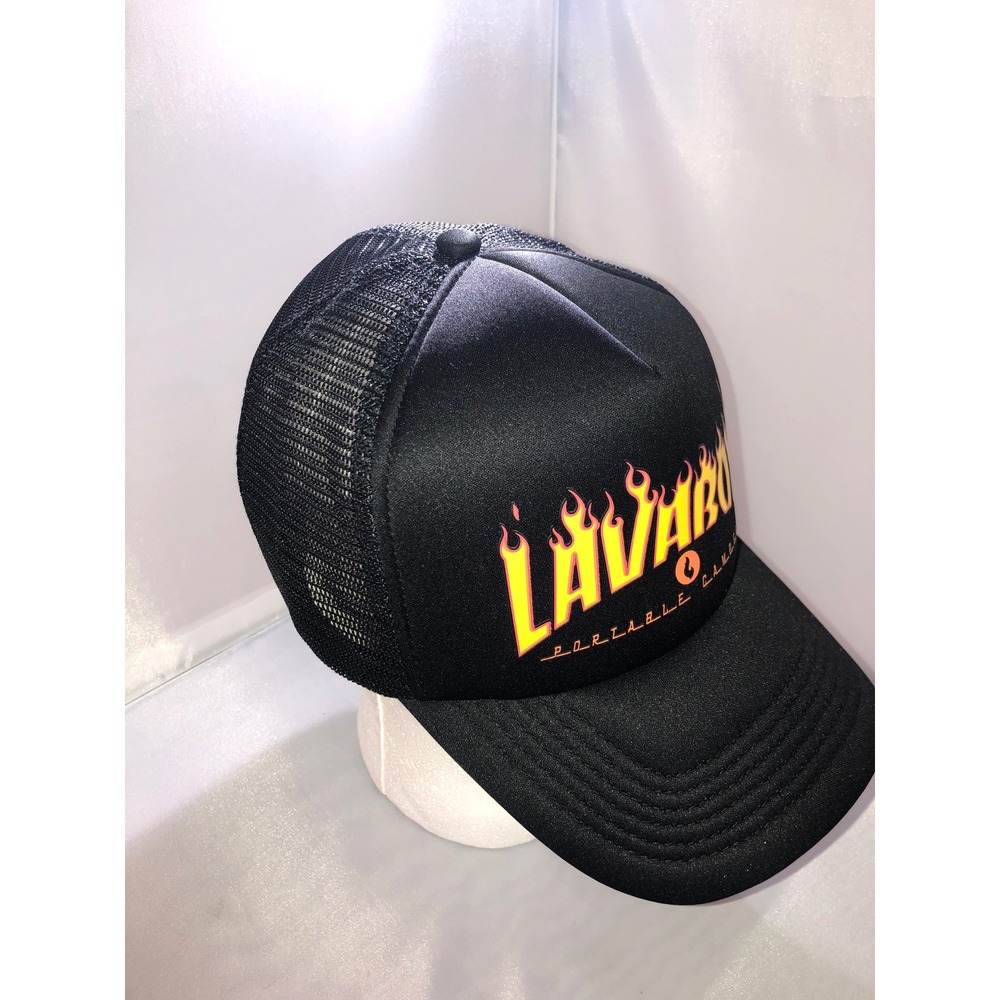 LavaBox Portable Campfire Trucker Hat Black Flame Logo Snapback Mesh Cap - Picture 6 of 9